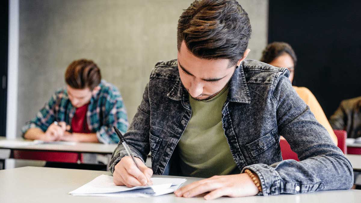 A medical student taking the USMLE Step 2 CK exam.