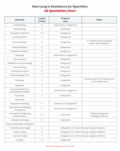 How Long is Residency by Specialty: All Specialties Chart