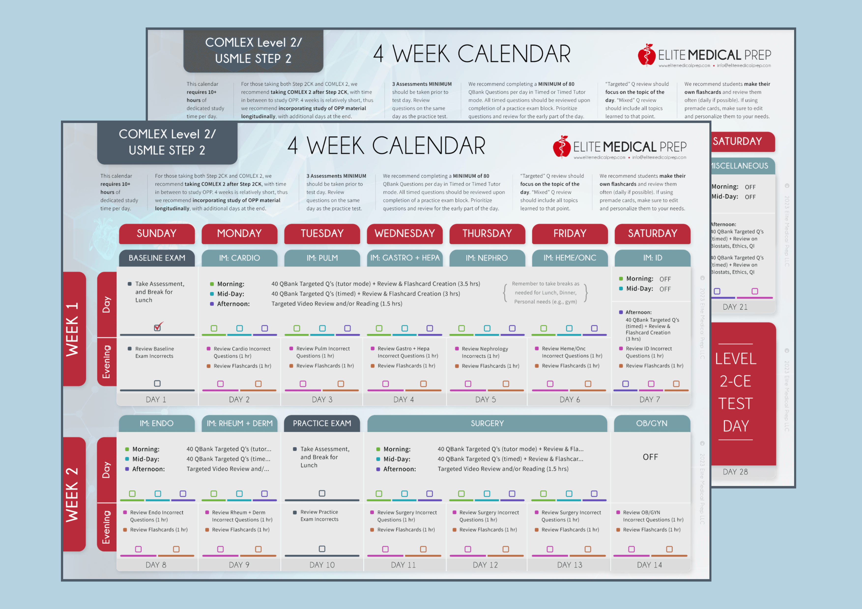 COMLEX Level 2 <br>4-Week StudyPlanner